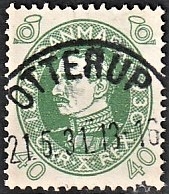 FRIMÆRKER DANMARK | 1930 - AFA 195 - Chr. X 60 år 40 øre grøn - Lux Stemplet Otterup