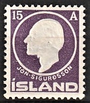 FRIMÆRKER ISLAND | 1911 - AFA 67 - Jòn Sigurdsson - 15 aur violet - Ubrugt
