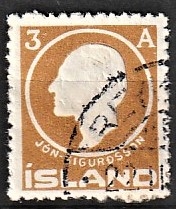 FRIMÆRKER ISLAND | 1911 - AFA 64 - Jòn Sigurdsson - 3 aur gulbrun - Stemplet