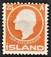 FRIMÆRKER ISLAND | 1911 - AFA 68 - Jòn Sigurdsson - 25 aur orange - Ubrugt