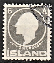 FRIMÆRKER ISLAND | 1911 - AFA 66 - Jòn Sigurdsson - 6 aur grå - Stemplet