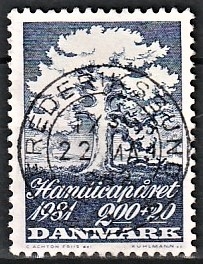 FRIMÆRKER DANMARK | 1981 - AFA 736 - Internationalt handicapår - 2,00 Kr. + 20 øre blå - Pragt Stemplet Frederikssund