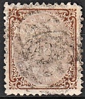 FRIMÆRKER DANMARK | 1870-71 - AFA 21 - 48 Skilling brun/lilla - Stemplet
