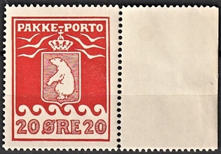 FRIMÆRKER GRØNLAND | 1915 - AFA 9 - PAKKE-PORTO 20 øre rød - Postfrisk
