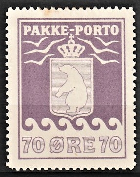 FRIMÆRKER GRØNLAND | 1936 - AFA 13 - Pakke-porto - 70 øre violet - Ubrugt