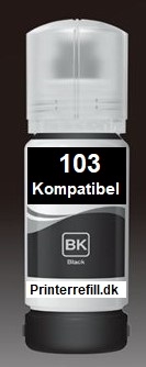 Epson 103 BK sort blækrefill 70ml. KOMPATIBEL - Erstatter Epson C13T00S14A