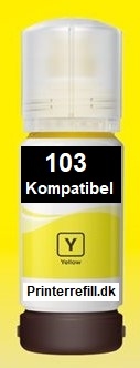 Epson 103 Y gul blækrefill 70ml. KOMPATIBEL - Erstatter Epson C13T00S44A