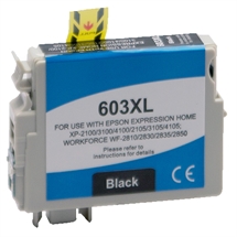 Epson 603XL sort blækpatron KOMPATIBEL høj kapacitet 17 ml Epson C13T03U14010
