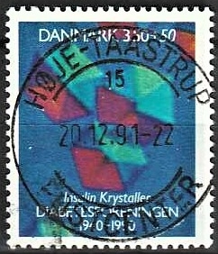 FRIMÆRKER DANMARK | 1990 - AFA 977 - Diabetesforeningen - 3,50 Kr. + 50 øre flerfarvet - Lux Stemplet