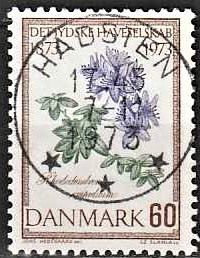 FRIMÆRKER DANMARK | 1973 - AFA 545 - Jydske Haveselskab 100 år - 60 øre dybviolet/grøn/brun - Pragt Stemplet Hadsten