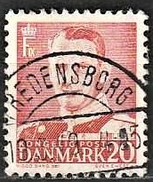 FRIMÆRKER DANMARK | 1948-50 - AFA 307 - Fr. IX 20 øre rød - Pragt Stemplet Fredensborg