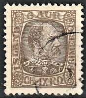 FRIMÆRKER ISLAND | 1902-04 - AFA 38 - Kong Chr. IX - 6 aur gråbrun - Stemplet