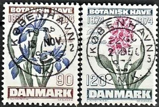 FRIMÆRKER DANMARK | 1974 - AFA 577,578 - Botanisk Have 100 år. - 90 + 120 øre i sæt - Pragt Stemplet