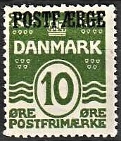 FRIMÆRKER DANMARK | 1922-26 - AFA 5 - 10 øre grøn POSTFÆRGE - Postfrisk
