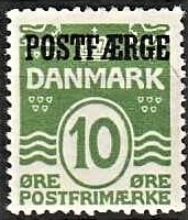 FRIMÆRKER DANMARK | 1922-26 - AFA 5 - 10 øre grøn POSTFÆRGE - Ubrugt