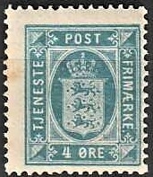 FRIMÆRKER DANMARK | 1875 - AFA 5 - 4 øre blå - Postfrisk