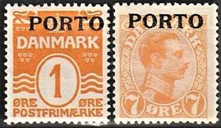 FRIMÆRKER DANMARK | 1921 - AFA 1,3 - 1 + 7 øre orange - Ubrugt