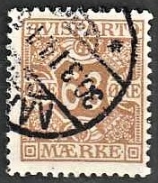 FRIMÆRKER DANMARK | 1907 - AFA 7 - 68 øre brun Avisporto - Stemplet