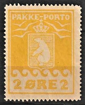 FRIMÆRKER GRØNLAND | 1915 - AFA 5 - PAKKE-PORTO - 5 øre orangegul på krigspapir - Ubrugt