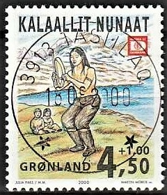 FRIMÆRKER GRØNLAND | 2000 - AFA 365 - Hafnia 01 - 4,50 + 1,00 kr. flerfarvet - Lux stemplet