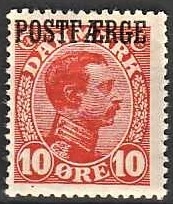 FRIMÆRKER DANMARK | 1919-20 - AFA 1 - 10 øre rød Postfærge - Ubrugt
