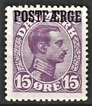 FRIMÆRKER DANMARK | 1919-20 - AFA 2 - 15 øre violet Postfærge - Ubrugt