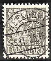 FRIMÆRKER DANMARK | 1933 - AFA 204 - Karavel 20 øre grå Type I - Lux Stemplet Hellerup