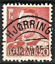 FRIMÆRKER DANMARK | 1948-50 - AFA 307 - Fr. IX 20 øre rød - Pragt Stemplet Hjørring