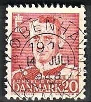 FRIMÆRKER DANMARK | 1948-50 - AFA 307 - Fr. IX 20 øre rød - Pragt Stemplet 