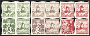 FRIMÆRKER DANMARK | 1937 - AFA 238,237,236 - Dybbøl Fire Blokke i komplet sæt - Postfrisk