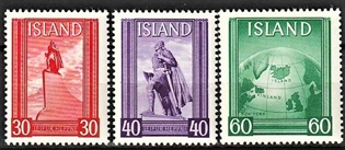 FRIMÆRKER ISLAND | 1938 - AFA 199-201 - Leifr Eiricsson - Komplet sæt - Postfrisk