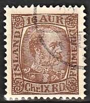 FRIMÆRKER ISLAND | 1902-04 - AFA 40 - Kong Chr. IX - 16 aur brun - Stemplet