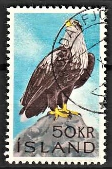 FRIMÆRKER ISLAND | 1966 - AFA 400 - Havørn - 50 kr. flerfarvet - Stemplet