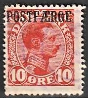 FRIMÆRKER DANMARK | 1919-20 - AFA 1 - 10 øre rød Postfærge - Stemplet