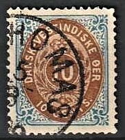 FRIMÆRKER DVI | 1876-1901 - AFA 11a | 10 cents ultramarin/brun - Stemplet