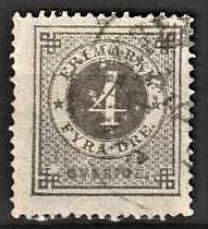 FRIMÆRKER SVERIGE | 1872 - AFA 18 - Ringtype tk. 14 uden vandmærke - 4 øre grå - Stemplet