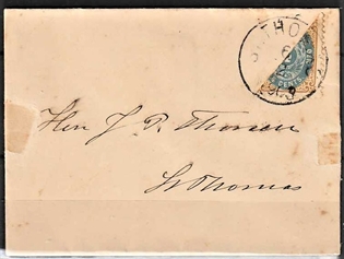 FRIMÆRKER DVI | 1903 - AFA 7Bx | Halveret 4 cents på brev - Stemplet