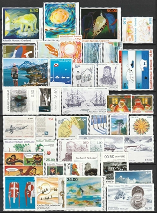 FRIMÆRKER GRØNLAND | 2010 + 2011 - AFA 554-603 - Postfrimærker komplet i hovednumre - Postfrisk