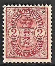 FRIMÆRKER DVI | 1903 - AFA 22 | 2 cents rød - Stemplet