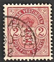FRIMÆRKER DVI | 1903 - AFA 22 | 2 cents rød - Stemplet