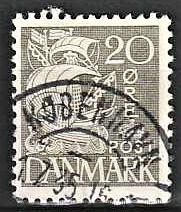 FRIMÆRKER DANMARK | 1933 - AFA 204 - Karavel 20 øre grå Type I - Pragt Stemplet 