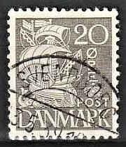 FRIMÆRKER DANMARK | 1933 - AFA 204 - Karavel 20 øre grå Type I - Pragt Stemplet Svendborg