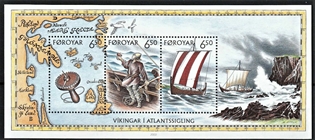 FRIMÆRKER FÆRØERNE | 2002 | AFA 406-08 | Vikinger i Nordatlanten - Miniark flerfarvet - Postfrisk