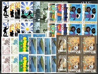 FRIMÆRKER FÆRØERNE | 2000 - AFA 360-378 - Postfrimærker - Komplet årgang 2000 i 4-blokke - Postfrisk