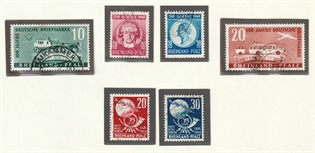 Frimærker Tyskland | Fransk Zone, Rheinland-Pfalz | 1949 - AFA 48-53 - Stemplet