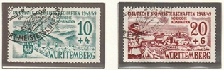 Frimærker Tyskland | Fransk Zone, Württemberg | 1949 - AFA 28+29 - Stemplet