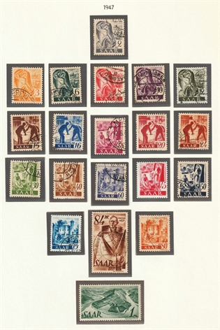 Frimærker Tyskland | Saar | 1947 - AFA 206-25 - Stemplet/Postfrisk/Ubrugt