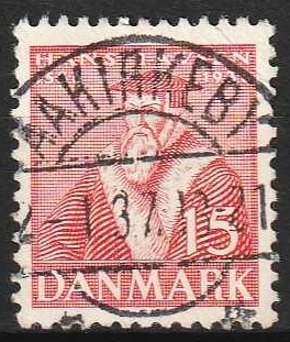 FRIMÆRKER DANMARK | 1936 - AFA 232 - Reformationen 15 øre rød - Lux Stemplet Aakirkeby