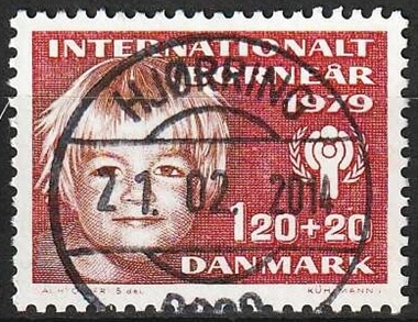 FRIMÆRKER DANMARK | 1979 - AFA 671 - Børneår - 120 + 20 øre rød/rødbrun - Pragt Stemplet Hjørring