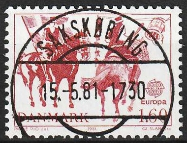 FRIMÆRKER DANMARK | 1981 - AFA 727 - Folklore - 1,60 Kr. rød - Lux Stemplet Sakskøbing (Pragtmærke)